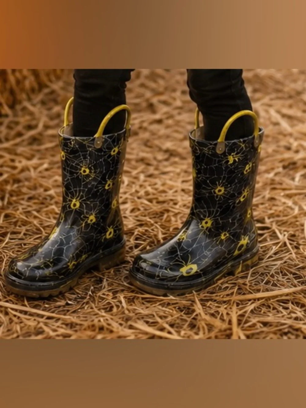 Western Chief Spider Halloween Theme Kids Rain Snow Light-up Waterproof Boots 10
